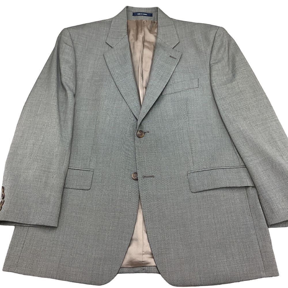 Ralph Lauren Ralph Blazer Men 40-42 Gray Birdseye Wool Jacket Canada Union VTG